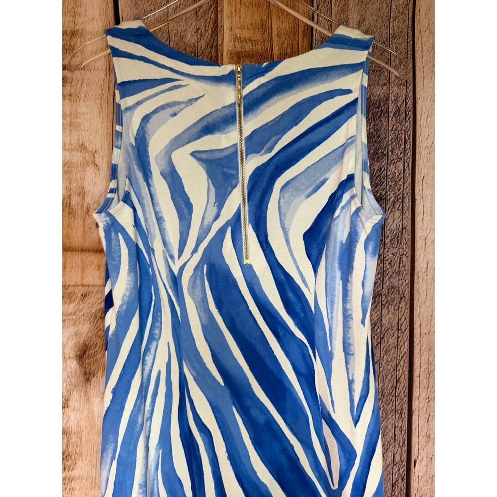 Tommy Bahama Zebra Print Dress Blue White Resort Vacation Coastal Summer Medium - Picture 5 of 9